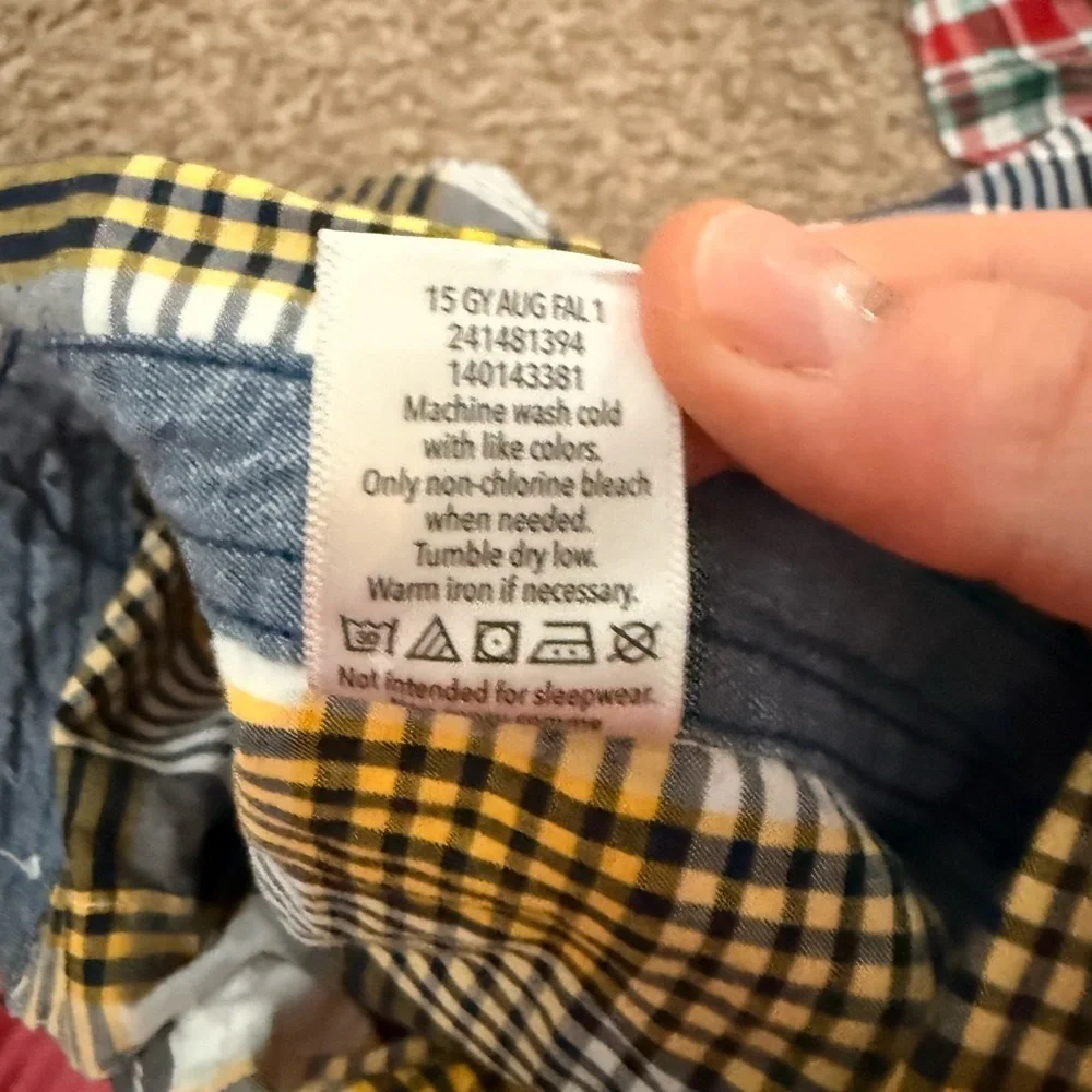 Gymboree Yellow and Navy Plaid Button-Down Shirt